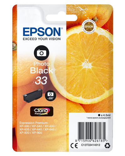 Epson Oranges Singlepack Photo Black 33 Claria Premium Ink Epson Oranges Singlepack Photo Black 33 Claria Premium Ink